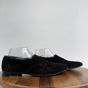 Womens Gravati Per Arthur Beren Varese Black Suede Casual Loafers Size‎ 8.5 M